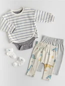 Spodenki dla niemowląt - Reserved - Bawełniane legginsy 2 pack - jasnoszary - miniaturka - grafika 1