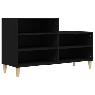Szafka na buty, czarna, 102x36x60 cm, materiał drewnopochodny - Szafki na buty - miniaturka - grafika 3