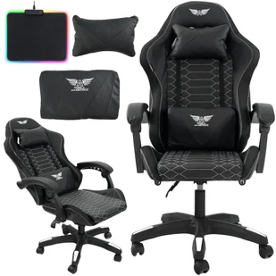 Fotel gamingowy Artnico Geso 1.0 czarno-biały - Fotele gamingowe - miniaturka - grafika 1