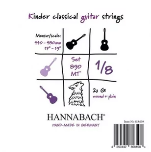 Hannabach 890 dzieci gitarr ensaiten 1/8 (Menzura: 44  48 cm) 653059 - Struny gitarowe  - miniaturka - grafika 1
