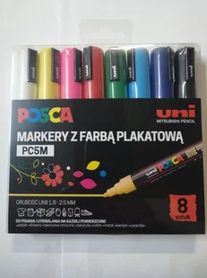 POSCA Zestaw markerów plakatowych PC-5M  8 szt - Kredki, ołówki, pastele i pisaki - miniaturka - grafika 1