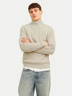 Jack&Jones Sweter Craig 12260826 Écru Regular Fit - Swetry męskie - miniaturka - grafika 1