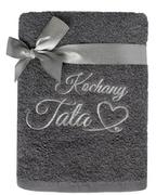 Ręczniki - Faro Ręcznik bawełniany łazienkowy 50x90 z haftem Kochany Tata - miniaturka - grafika 1
