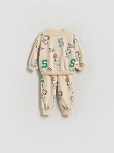 Reserved - Bawełniany komplet Snoopy - złamana biel - Bluzy i sweterki niemowlęce - miniaturka - grafika 1