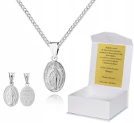 Biżuteria dla dzieci - Srebrny łańcuszek Cudowny Medalik Komunia Chrzest 45 cm LM39 - miniaturka - grafika 1