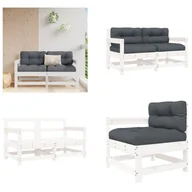 Fotele i krzesła ogrodowe - vidaXL Krzesła ogrodowe z poduszką 2 szt. Biała lita sosna - Krzesło ogrodowe - Krzesła ogrodowe - Krzesło ogrodowe - Krzesło ogrodowe - Krzesło tarasowe - miniaturka - grafika 1