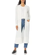 Bluzy damskie - Armani Exchange Damska bluza z wełny merynosów Blend Light Weight Sweater Duster Cardigan, Iso, XL - miniaturka - grafika 1