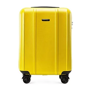 WITTCHEN Classic Line elegancka walizka z wytrzymałego poliwęglanu z pionowym tłoczeniem, zamek TSA, żółty, S, Nowoczesny - Walizki - miniaturka - grafika 1