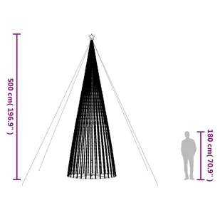 Stożkowa choinka z lampek, 1544 zimnych białych LED, 500 cm Lumarko! - Oświetlenie świąteczne - miniaturka - grafika 11
