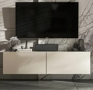 Wisząca szafka RTV 120 cm mała komoda kaszmir mat - Szafki RTV - miniaturka - grafika 1