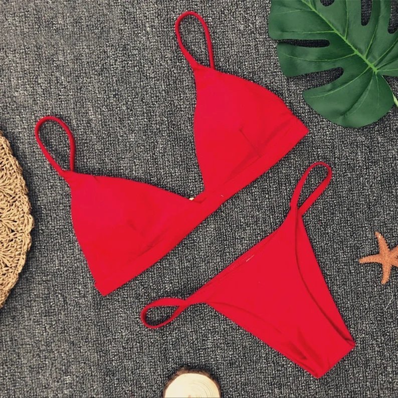 Bikini Brazylijskie Dwuczęściowy Strój Kąpielowy STRINGI - S