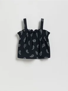 Reserved - Wzorzysty top - czarny - Koszulki dla dziewczynek - miniaturka - grafika 1