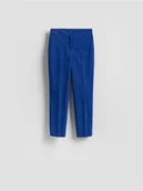 Spodnie damskie - Reserved - Spodnie w kant z bawełną - niebieski - miniaturka - grafika 1