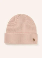 Czapki damskie - Tommy Hilfiger Kaszmirowa Czapka pink - TOMMY HILFIGER - miniaturka - grafika 1