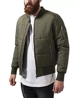 Kurtki męskie - Urban Classics Kurtka męska Basic Quilt Bomber Jacket, zielony (oliwka 176), L - miniaturka - grafika 1