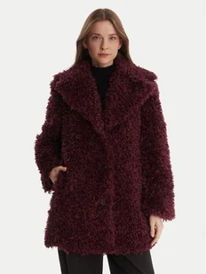 DKNY Futro DLEMFW97 Bordowy Regular Fit - Płaszcze damskie - miniaturka - grafika 1