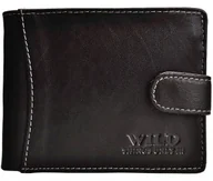 Portfele - Czarny SKÓRZANY Portfel Męski na ZAPINKĘ Poziomy Młodzieżowy ELEGANCKI Wild - miniaturka - grafika 1