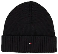 Czapki damskie - Tommy Hilfiger Męska czapka z flagą Essential, Czarny, Rozmiar uniwersalny - miniaturka - grafika 1