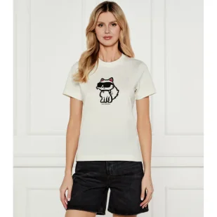 Karl Lagerfeld T-shirt IKON SKETCH Regular Fit - Koszulki i topy damskie - miniaturka - grafika 1