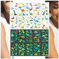 Zabawki kreatywne - Tatuaże Zmywalne Świecące w Ciemności Dinozaury Bajkowe 10 Wzorów - miniaturka - grafika 1