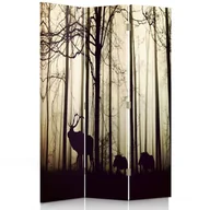 Parawany - Parawan dwustronny FEEBY, Jeleń w Lesie Mgła brązowy 110x170 - miniaturka - grafika 1