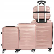 Walizki - ZESTAW WALIZEK PODRÓŻNYCH 4w1 TWARDE DUŻA ŚREDNIA KABINOWA KUFEREK BAGAŻ - miniaturka - grafika 1