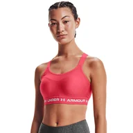 Bielizna sportowa damska - Biustonosz treningowy UNDER ARMOUR Armour High Crossback Bra - koralowy - miniaturka - grafika 1