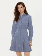 Sukienki - Tommy Jeans Sukienka koszulowa DW0DW20470 Granatowy Regular Fit - miniaturka - grafika 1