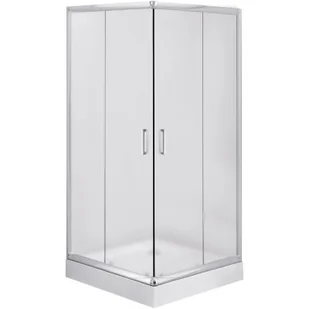 Zestaw Deante Funkia kabina prysznicowa 90 cm kwadratowa z brodzikiem Corner i syfonem chrom/szkło szronione (KYC641K, KTC041B, NHC025C) - Kabiny prysznicowe - miniaturka - grafika 1