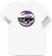 Koszulki i topy damskie - Koszulka damska biała z grafiką fioletowego auta M - miniaturka - grafika 1