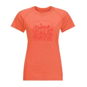 Koszulki i topy damskie - T-shirt damski Jack Wolfskin KAMMWEG GRAPHIC S/S W guave - L - miniaturka - grafika 1