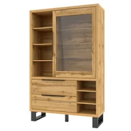 Witryny - Witryna ETUDE kolor naturalny brąz styl loftowy hakano - FURNITURE/DPCABINET/HEL/ETUDE/OAKWOT/1DO2D - miniaturka - grafika 1