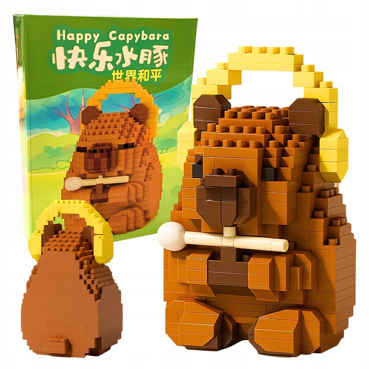 Klocki Kapibara Konstrukcyjne Ze Słuchawkami Muzyka Zestaw Klocków Figurka