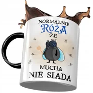 Kubki - Kubek Czarny Dla Róży Żony Przyjaciółki Prezent z Nadrukiem ze Zdjęciem+ Opakowanie na prezent (wzór 01) - miniaturka - grafika 1