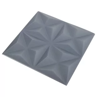 vidaXL Panele ścienne 3D, 48 szt., 50x50 cm, szarość origami, 12 m² 150922 - Panele ścienne i boazeria - miniaturka - grafika 4