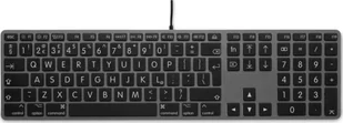 LMP Large Font USB Keyboard 110 keys wired USB keyboard with 2x USB and aluminum upper cover - UK - space gray 24266 - Klawiatury - miniaturka - grafika 1