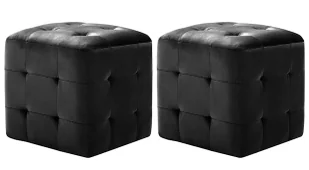 Zestaw dwóch czarnych puf do salonu 80x28x154 P8-T94 - Pufy i podnóżki Zestaw dwóch czarnych puf do salonu 80x28x154 P8-T94 - Pufy i podnóżki - miniaturka - grafika 1