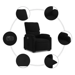 Podnoszony fotel masujący, elektryczny, rozkładany, czarny - Fotele - miniaturka - grafika 8
