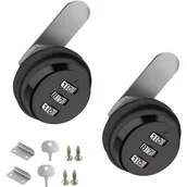 Zawiasy, okucia i inne akcesoria - Blokada krzywkowa do skrzynki pocztowej – zestaw 2 szt., zamek zabezpieczający z kodem (czarny) - miniaturka - grafika 1