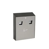 Wyposażenie miejsc publicznych - Stalowa popielniczka ścienna 5 l, czarny/srebrny - miniaturka - grafika 1