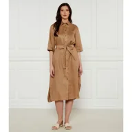 Sukienki - Max Mara Leisure Lniana sukienka z paskiem NOCINO - miniaturka - grafika 1