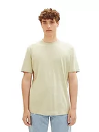 Koszulki męskie - T-shirt męski TOM TAILOR Denim o dopasowanym kroju, w jednolitych kolorach, wykonany z bawełny, 32246-groszek ogrodowy, XL - miniaturka - grafika 1