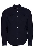 Bluzy męskie - Superdry Vintage Cord Western Shirt Bluza męska, Eclipse Navy, XL - miniaturka - grafika 1