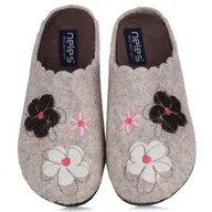 Kapcie damskie - Pantofle damskie hiszpańskie Neles T81-27333 BEIGE R.37 - miniaturka - grafika 1