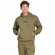 Bluzy męskie - Bluza męska adidas Essentials Feelcozy Fleece oliwkowa JE3799 L - miniaturka - grafika 1