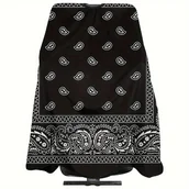 Peleryny fryzjerskie - TEMU Profesjonalny Męski Peleryna do Strzyżenia z Dużym Otworem na Szyję i Przeciwpyłową Osłoną - Czarna Fartuch Fryzjerski w Wzór Paisley dla - miniaturka - grafika 1