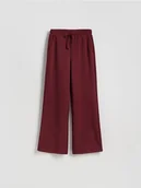 Spodnie damskie - Reserved - Dresowe spodnie z modalem - bordowy - miniaturka - grafika 1