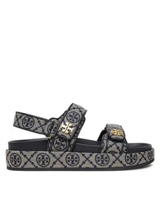 Tory Burch Sandały T Monogram Kira Sport 155154 Szary - Sandały damskie - miniaturka - grafika 1
