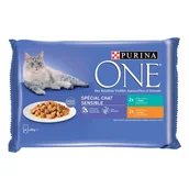 Mokra karma dla kotów - PURINA ONE Batch 12 x 85 g dla kotów - Wrażliwy kot - kurczak, tuńczyk - miniaturka - grafika 1