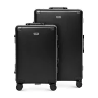 Walizki - Zestaw małej i średniej walizki z aluminium czarny - miniaturka - grafika 1